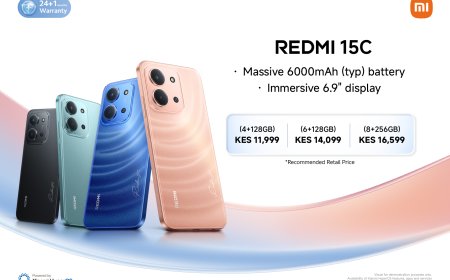 Xiaomi Kenya Launches the Power-Packed Redmi 15C packing a Massive 6000mAH Battery and a large 6.9" Screen – with amazing goodies including FREE Redmi buds and Free Xiaomi 55