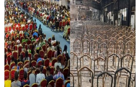 Fire razes down a church in Njiru in Nairobi