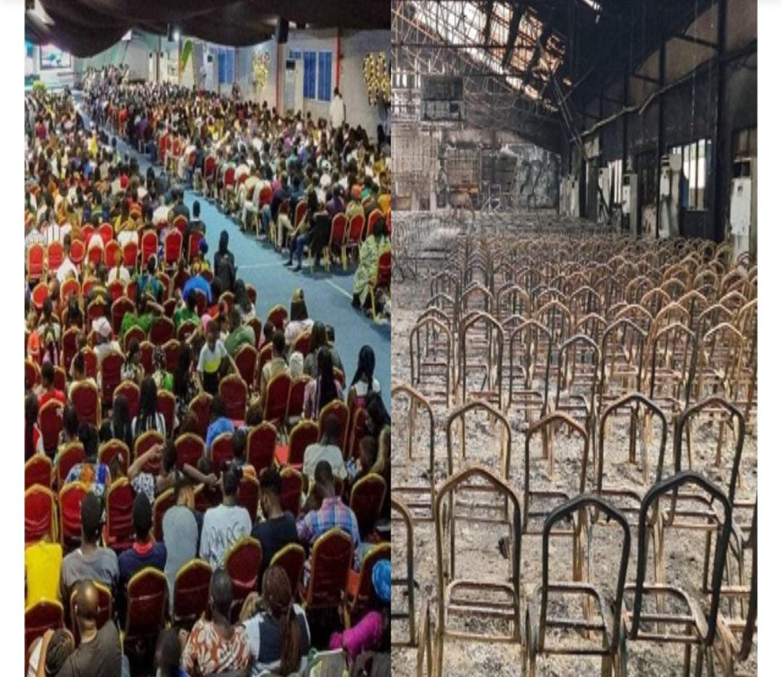 Fire razes down a church in Njiru in Nairobi