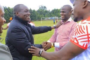 Douglas Ogari With HE Governor Simba Arati at Kisii school waiting for the President